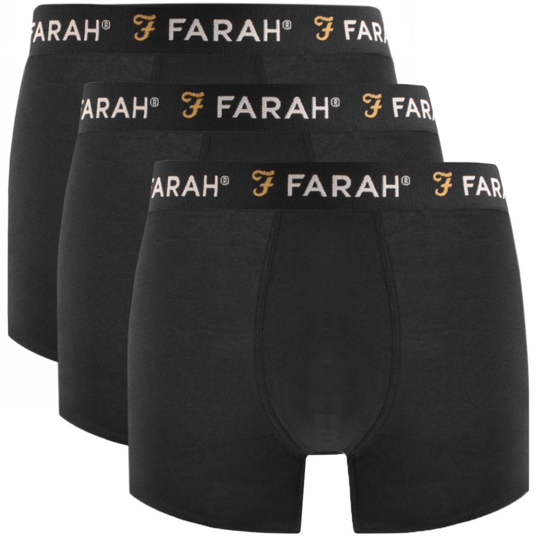 Alternative Image for ProductFarah Vintage Saginaw 3 Pack Boxer Shorts Black1
